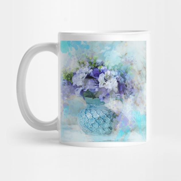 shabby chic french country blue purple iris flower by Tina